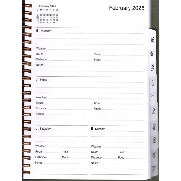 2025 Running Journal Spiral Planner with Weekly Pages For Distance and Notes - Picture 2 of 2
